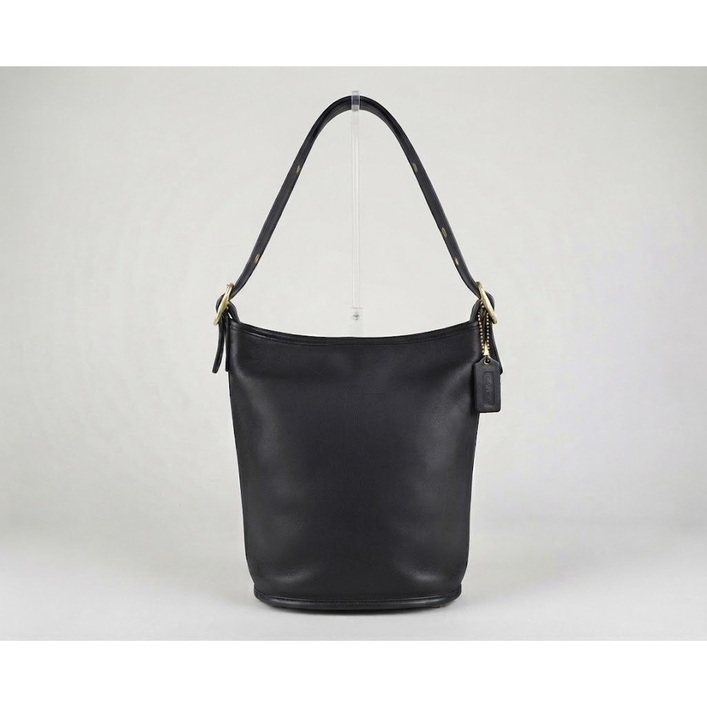 Coach XL Duffel Sac Bag Womens Large Black Leather Vintage 9085 Bucket Crossbody